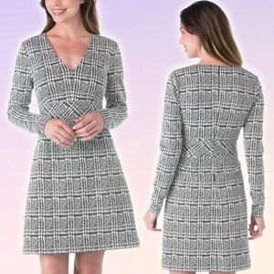 MICHAEL Michael Kors Plaid Jacquard Fit And Flare Dress Sz XS